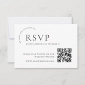 Eleganter einfacher Minimalistischer QR-Code RSVP Karte (Vorderseite)