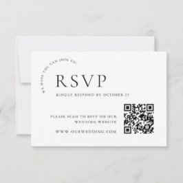 Eleganter einfacher Minimalistischer QR-Code RSVP Karte