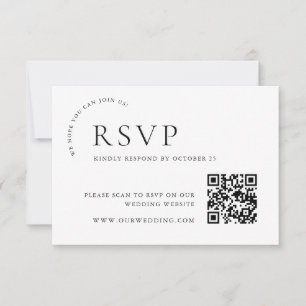 Eleganter einfacher Minimalistischer QR-Code RSVP Karte