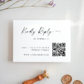 Eleganter einfacher Minimalistischer QR-Code RSVP Karte