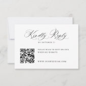 Eleganter einfacher Minimalistischer QR-Code RSVP Karte (Vorderseite)