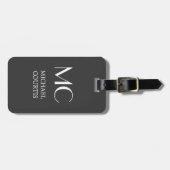 Eleganter einfacher Mit Monogramm Name in Weiß und Gepäckanhänger (Vorderseite horizontal)