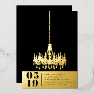 Eleganter Einfacher Moderner Kronleuchter Gold Hoc Folieneinladung
