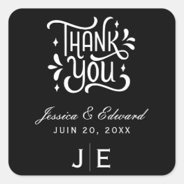 Eleganter einfacher moderner Minimaler Schwarzer S Quadratischer Aufkleber