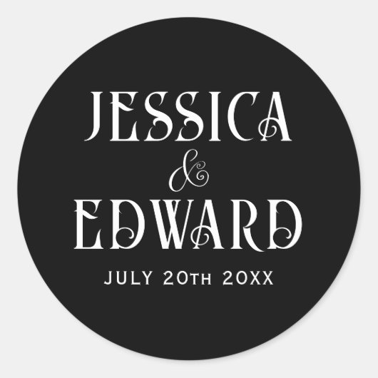 Eleganter einfacher, moderner Minimaler Script-Fot Runder Aufkleber (Vorderseite)