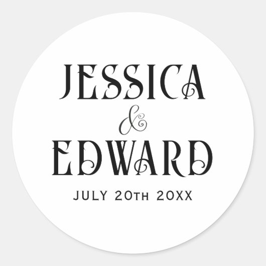 Eleganter einfacher, moderner Minimaler Script-Fot Runder Aufkleber (Vorderseite)