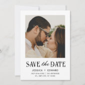 Eleganter einfacher, moderner Minimaler Script-Fot Save The Date (Vorderseite)
