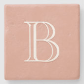 Eleganter einfacher, moderner Monogramm-Letter Ini Steinuntersetzer (Vorderseite)