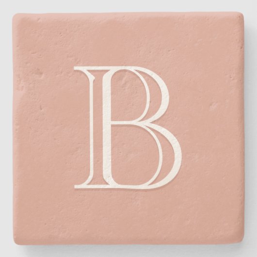 Eleganter einfacher, moderner Monogramm-Letter Ini Steinuntersetzer (Vorderseite)