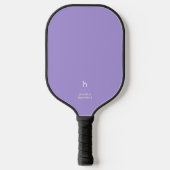 Eleganter einfacher Monogram Light Lila Personal Pickleball Schläger (Vorderseite)