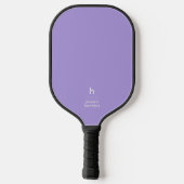 Eleganter einfacher Monogram Light Lila Personal Pickleball Schläger (Rückseite)