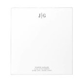 Eleganter einfacher Monogramm Minimalistischer Let Notizblock (Vorderseite)