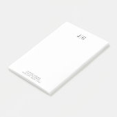 Eleganter einfacher Monogramm Minimalistischer Let Post-it Klebezettel (angewinkelt)