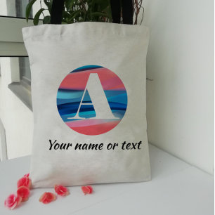 Eleganter einfacher Monogramm-Tote mit Buchstabe A Tasche