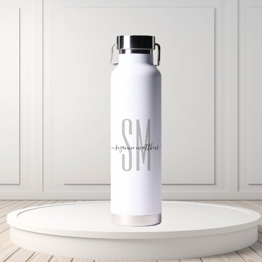 Eleganter einfacher Monogrammname Personalisiert Trinkflasche