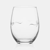 Eleganter einfacher Monogrammname Personalisiert Weinglas Ohne Stiel (Links)