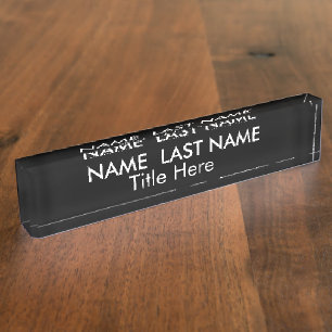 Eleganter einfacher Navy-Schwarzer maßgefertigter Namensplakette