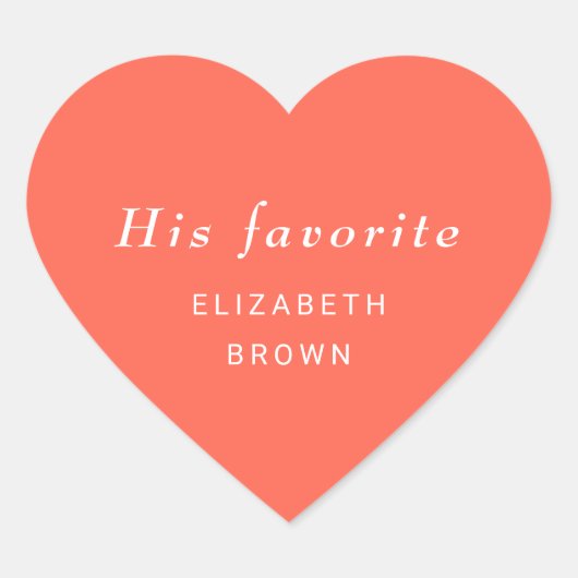 Eleganter einfacher Neon Flare mit Monogram Weddin Herz-Aufkleber (Vorderseite)