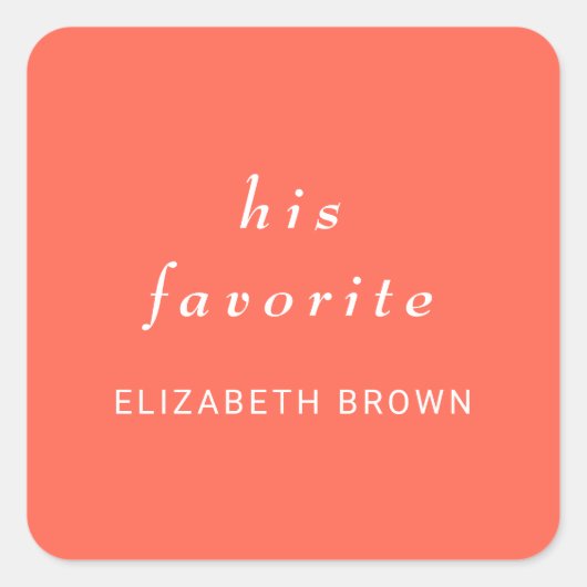 Eleganter einfacher Neon Flare mit Monogram Weddin Quadratischer Aufkleber (Vorderseite)