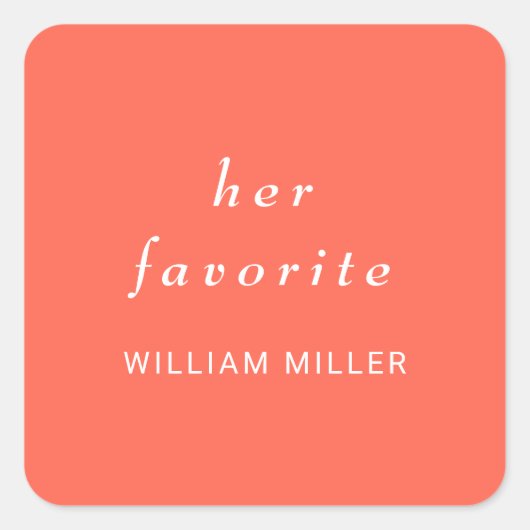 Eleganter einfacher Neon Flare mit Monogram Weddin Quadratischer Aufkleber (Vorderseite)