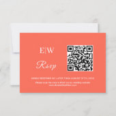 Eleganter einfacher Neon Flare mit Monogram Weddin RSVP Karte (Vorderseite)