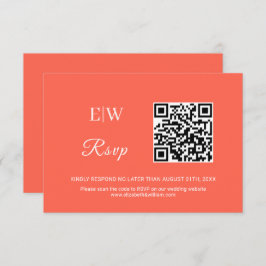 Eleganter einfacher Neon Flare mit Monogram Weddin RSVP Karte