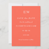 Eleganter einfacher Neon Flare mit Monogram Weddin Save The Date (Vorderseite)