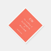 Eleganter einfacher Neon Flare mit Monogram Weddin Serviette (Ecke)
