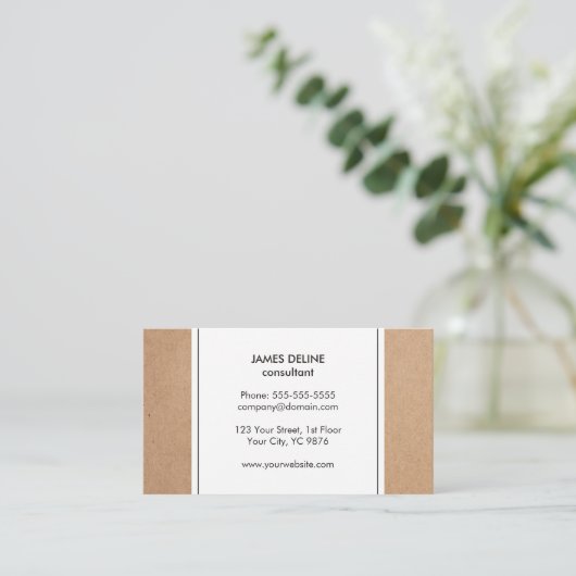 Eleganter einfacher Pappkarton Weißer Berater Visitenkarte (Stehend Vorderseite)