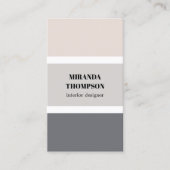 Eleganter, einfacher Pastellstreifen - Innenarchit Visitenkarte (Vorderseite)