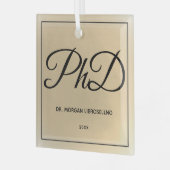 Eleganter, einfacher PhD-Abschluss Ornament Aus Glas (Vorderseite links)