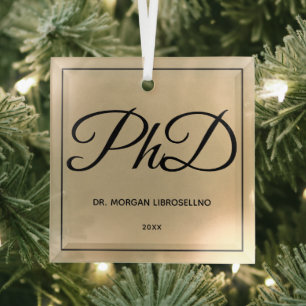 Eleganter, einfacher PhD-Abschluss Ornament Aus Glas