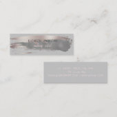 Eleganter, einfacher Pinselstrich, grau Mini Visitenkarte (Vorne/Hinten)