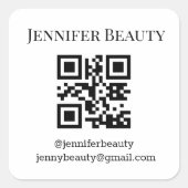 Eleganter einfacher QL-Code Kleinunternehmen Quadratischer Aufkleber (Vorderseite)