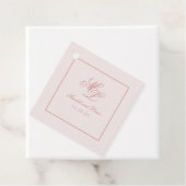 Eleganter einfacher quadratischer rosa Monogramm-T Geschenkanhänger (Beispiel)