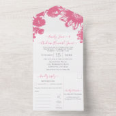 Eleganter einfacher rosa Sonnenblumen geometrische All In One Einladung (Innen Boden)