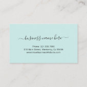 Eleganter einfacher Schönheitssalon Aquamarin Türk Treuekarte (Rückseite)