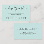 Eleganter einfacher Schönheitssalon Aquamarin Türk Treuekarte (Vorne/Hinten)