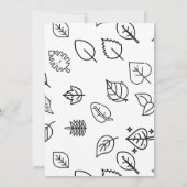 Eleganter einfacher Schwarz-Weiß-Herbst 1. Geburts Einladung (Rückseite)