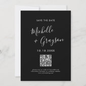 Eleganter einfacher Schwarzer Minimalistisch Moder Save The Date (Vorderseite)