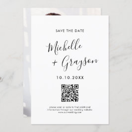 Eleganter einfacher Schwarzer Minimalistisch Moder Save The Date