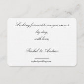 Eleganter einfacher Script-Hochzeitdetails QR-Code Begleitkarte (Rückseite)