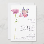 Eleganter einfacher Wasserfarbenschmetterling 1. G Einladung (Vorderseite)