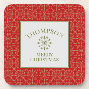 Eleganter, einfacher Winter-Schneeflocken-Muster N Getränkeuntersetzer