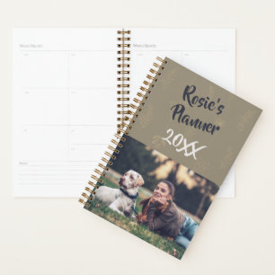 Eleganter Einfaches Foto Name personalisiert Planer