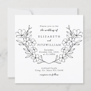 Eleganter Einfaches Kirschblühen Blossom Kranz Einladung