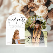 Eleganter Einfaches Modernes Foto Abschluss Einladung