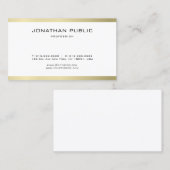 Eleganter Einfaches Modernes Schlichtes Gold Look  Visitenkarte (Vorne/Hinten)