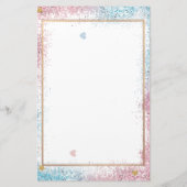 Eleganter Einhorn-Glitzer Briefpapier (Rückseite)