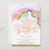 Eleganter Einhornsip und seht Mädchen pastellfarbe Einladung (Vorderseite)